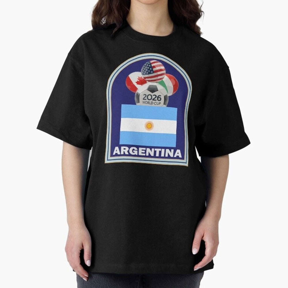 Argentina 2026 Soccer T-shirt Oversized T-Shirt Fuel Your Fan Pride for FIFA World Cup 2026 Group Stage Celebrating Messi, Neymar and Mbappe, England and Germany Energy, Sports Nostalgia, International Competition, Famous Players and Unforgettable