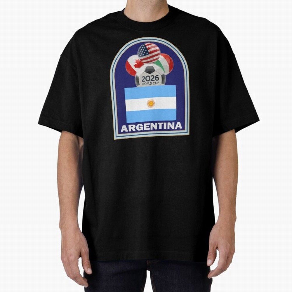 Argentina 2026 Soccer T-shirt Oversized T-Shirt Fuel Your Fan Pride for FIFA World Cup 2026 Group Stage Celebrating Messi, Neymar and Mbappe, England and Germany Energy, Sports Nostalgia, International Competition, Famous Players and Unforgettable
