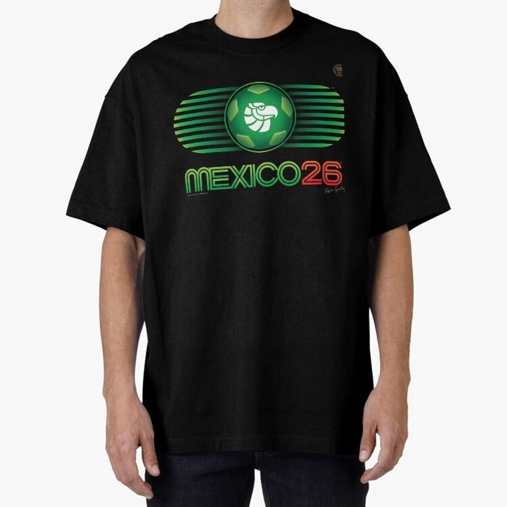 Mexico 26 World Cup Retro Logo. Autographed Oversized T-Shirt Relive Legendary Nights from Match Day Hype around FIFA World Cup 2026, Neymar, Netherlands, Football Festival Excitement, Trophy Ambitions, Country Rivalries and Star Player Buzz; Great