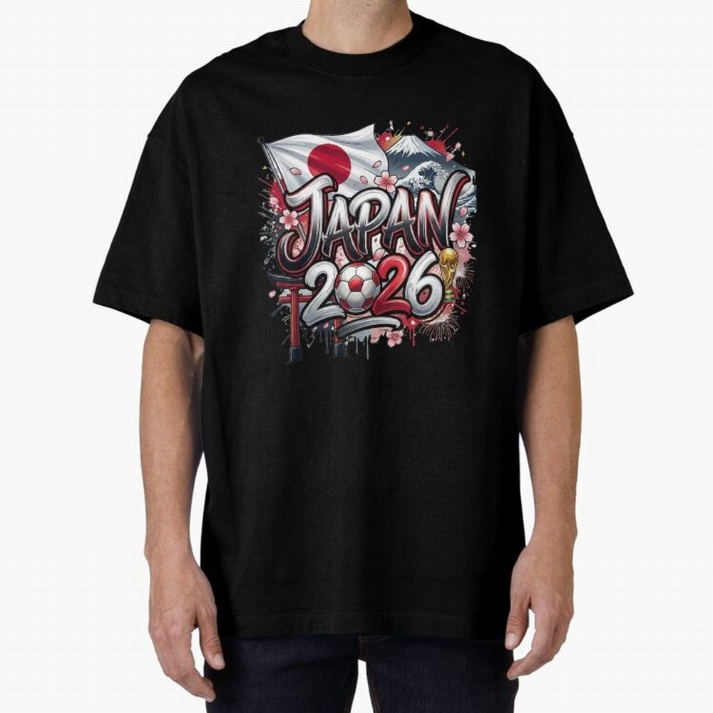 Japan World Cup 2026 Football Legacy Oversized T-Shirt Bring Match Day Fire to the FIFA World Cup 2026 USA Canada Mexico Journey through Haaland and Mbappe Highlights, Germany Pride, Football History, Final Match Energy, Crowd Noise and Once in a