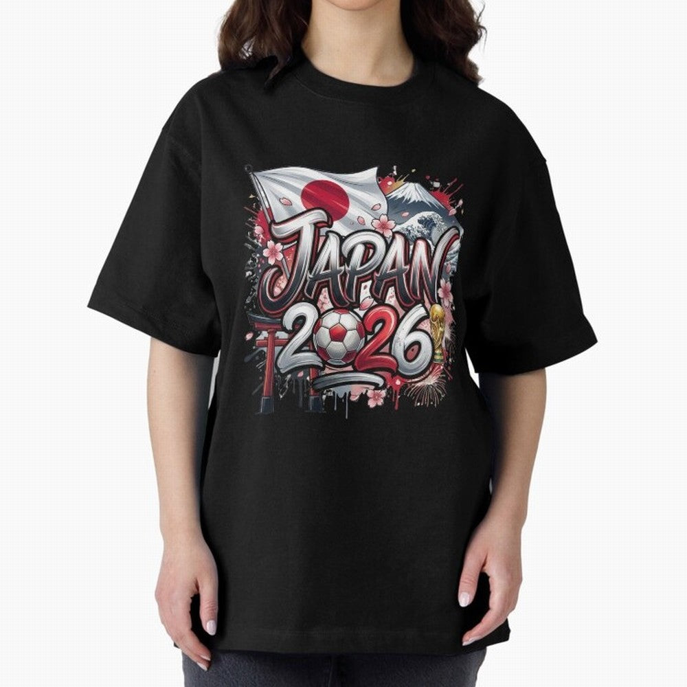 Japan World Cup 2026 Football Legacy Oversized T-Shirt Bring Match Day Fire to the FIFA World Cup 2026 USA Canada Mexico Journey through Haaland and Mbappe Highlights, Germany Pride, Football History, Final Match Energy, Crowd Noise and Once in a