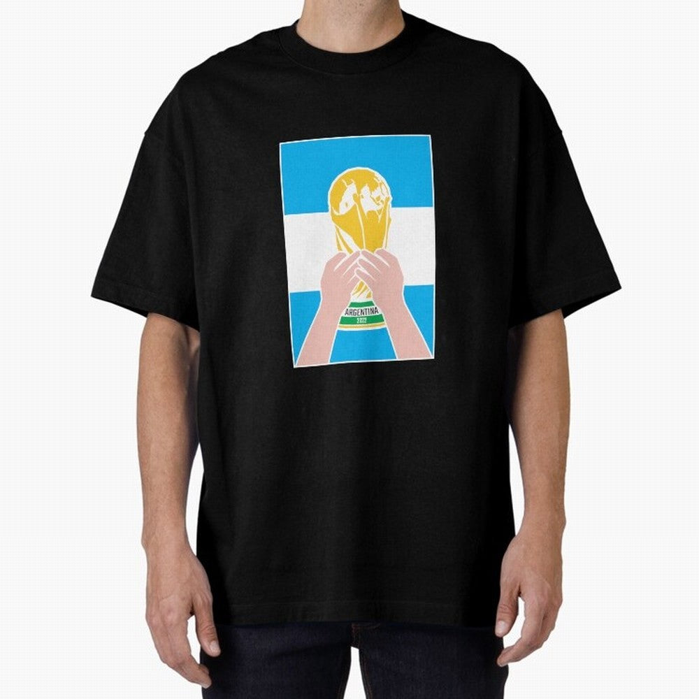 Champion Argentina 2022 Oversized T-Shirt Show Support during FIFA World Cup 2026 USA Canada Mexico Built around Cristiano Ronaldo, Haaland and CR7, Spain Energy, Champion Mindset, Group Stage Buzz, Knockout Tension and Passionate Fan Culture;
