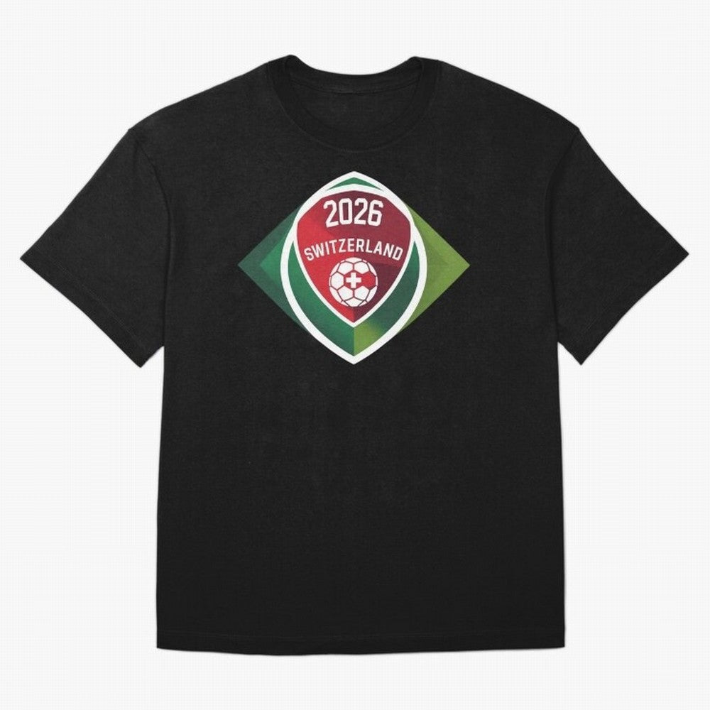 Switzerland 2026 Oversized T-Shirt Bring Home FIFA World Cup 2026 Group Stage for Fans of Mbappe and Neymar and Spain and Netherlands, Bringing Stadium Memories, Football Loyalty, International Chants and Championship Tradition; Great for