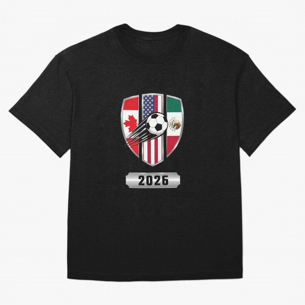 North United America Shield 2026 Cup Oversized T-Shirt Show Match Day Excitement for FIFA World Cup 2026 Featuring Messi, CR7 and Mbappe, Netherlands Energy, Tournament Hype, Historic Matchups, Family Viewing Parties and Global Sports Pride; Ideal