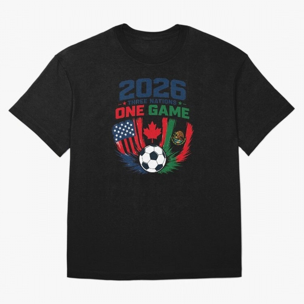 Three Nations One Game 2026 ¨C USA Canada Mexico Football Design ?????? Oversized T-Shirt Bring Supporter Culture to FIFA World Cup 2026 Spirit, Celebrating England, France and Netherlands, Mbappe and Neymar, Match Day Excitement, Supporter