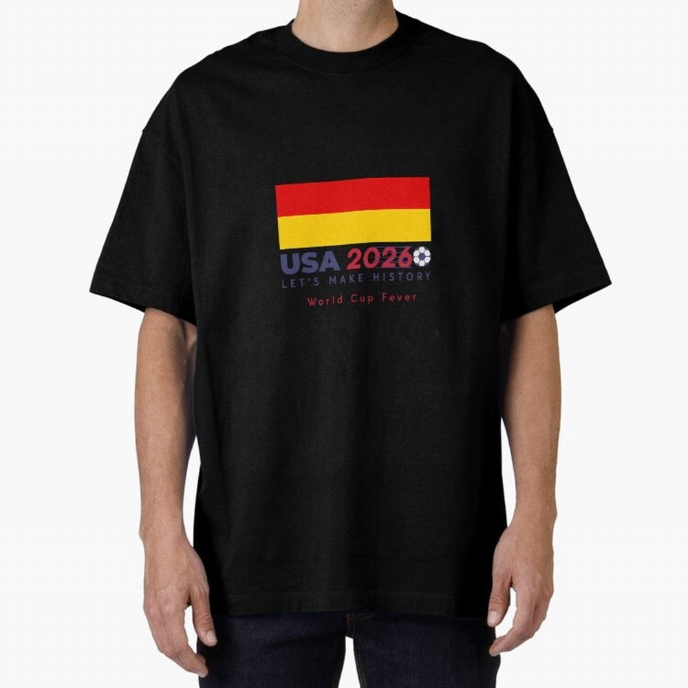 Usa 2026 World Cup Fever Americas Football. Oversized T-Shirt Make Memories around Global Football Passion for FIFA World Cup 2026 Group Stage, Filled with Messi, Neymar and Mbappe, Brazil, Worldwide Fan Energy, Dramatic Goals, Stadium Lights and