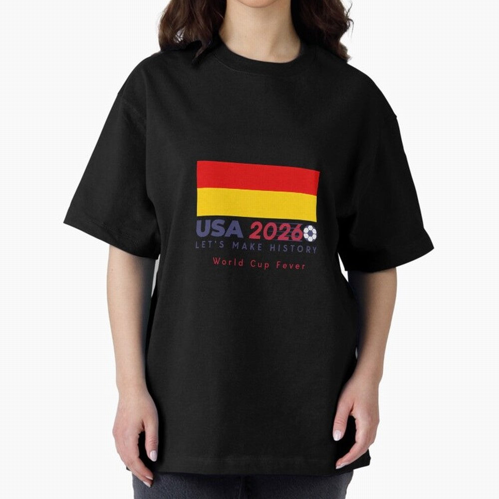 Usa 2026 World Cup Fever Americas Football. Oversized T-Shirt Make Memories around Global Football Passion for FIFA World Cup 2026 Group Stage, Filled with Messi, Neymar and Mbappe, Brazil, Worldwide Fan Energy, Dramatic Goals, Stadium Lights and