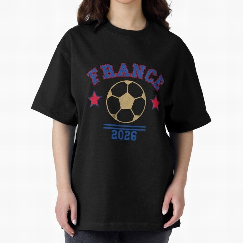 France 2026 ¡ª Vintage Soccer Tee Oversized T-Shirt Honor Football Greatness during FIFA World Cup 2026 for Fans of Messi, Neymar and Mbappe and Netherlands, Bringing Classic Soccer Heritage, Championship Pressure, Fan Loyalty and International