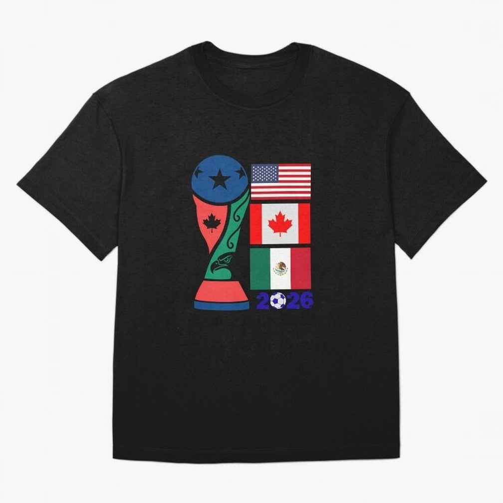 North America Football Unity 2026 Oversized T-Shirt Bring Retro Soccer Energy to Global Football Passion for FIFA World Cup 2026, Made for Haaland and Mbappe, France, Sports Nostalgia, International Competition, Famous Players and Unforgettable