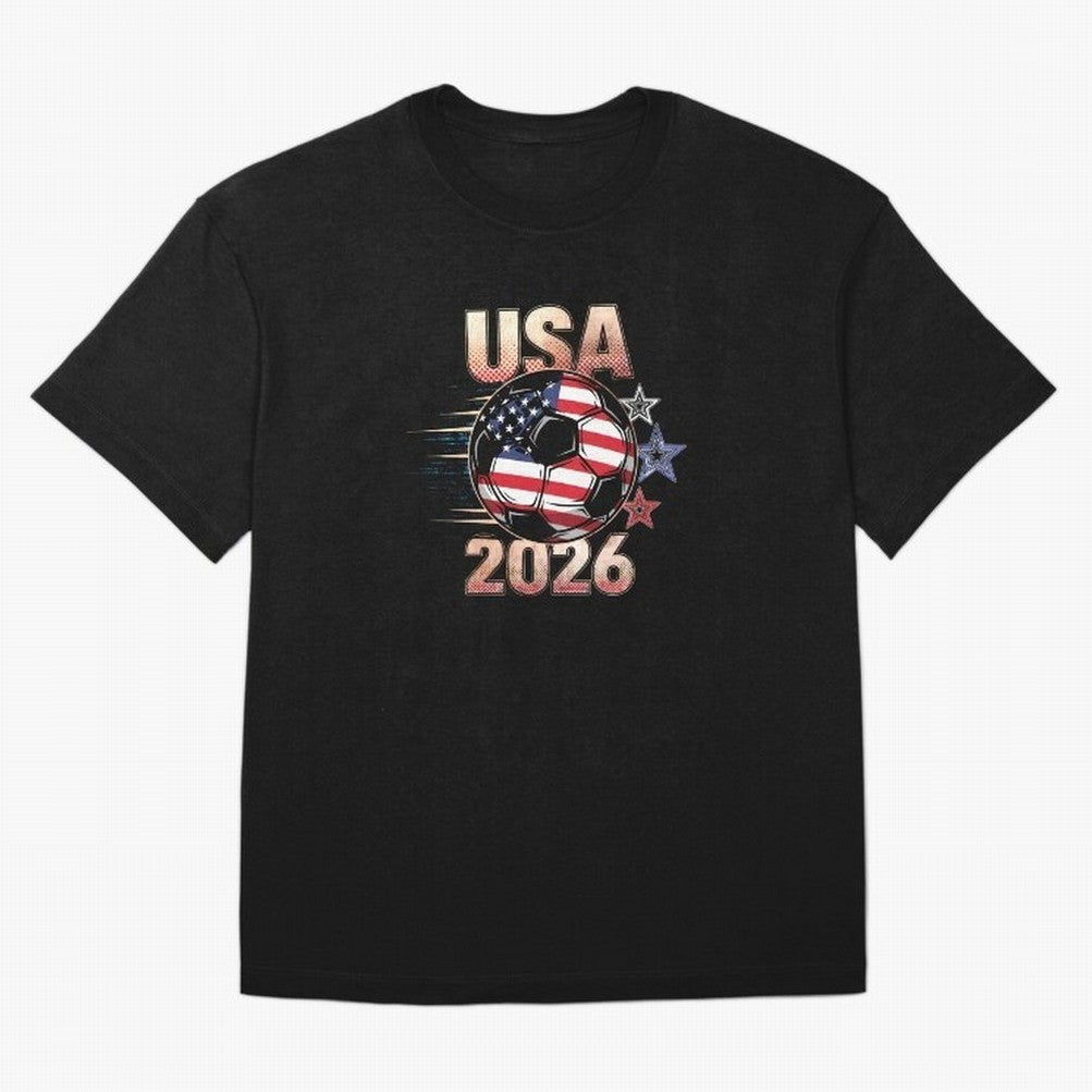 USA Soccer with Red White Blue Stars 2026 Cup T-Shirt_83834283 Oversized T-Shirt Celebrate Fan Favorites in FIFA World Cup 2026 Group Stage Spirit, Featuring Germany, Messi and Cristiano Ronaldo, Football History, Final Match Energy, Crowd Noise