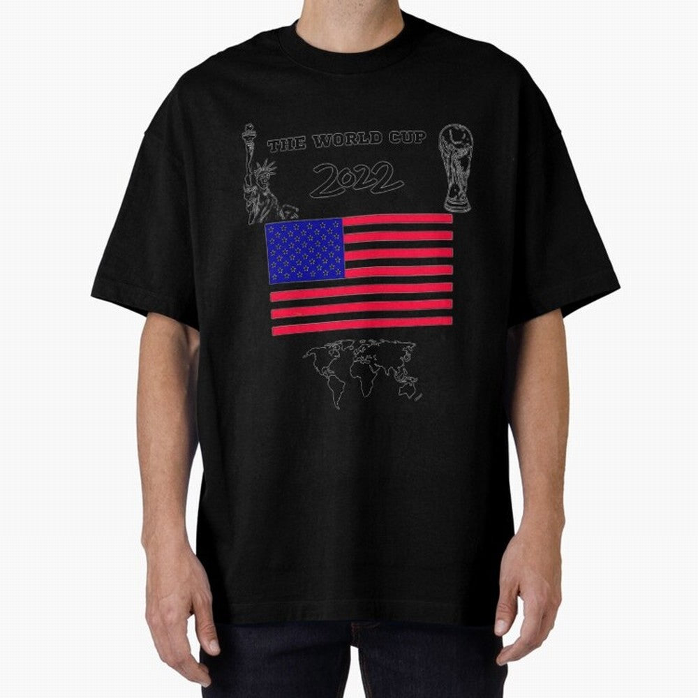 T-shirt for World cup, USA Oversized T-Shirt Enjoy FIFA World Cup 2026 Group Stage Driven by Messi, Neymar and Mbappe, France Energy, Classic Soccer Heritage, Championship Pressure, Fan Loyalty and International Pride; Perfect for Supporters Who