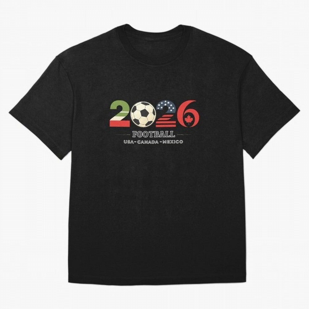 Football 2026 USA Canada Mexico Oversized T-Shirt Upgrade FIFA World Cup 2026 USA Canada Mexico for Fans of Haaland and Mbappe and Argentina, Bringing Stadium Memories, Football Loyalty, International Chants and Championship Tradition; Built for