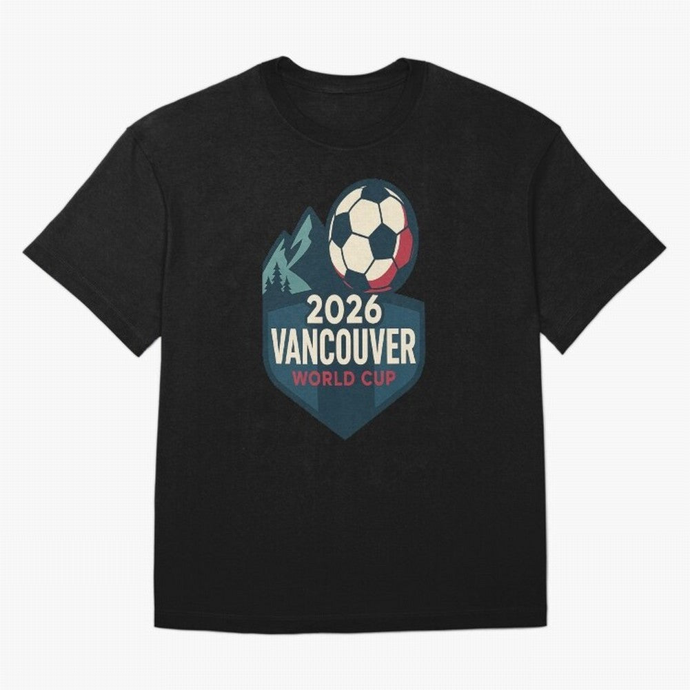 2026 Vancouver World Cup Design Oversized T-Shirt Make Your Look Match FIFA World Cup 2026 USA Canada Mexico Spirit, Inspired by France and Portugal, Neymar, Haaland and Cristiano Ronaldo, Supporter Pride, Iconic Celebrations, Legendary Names and