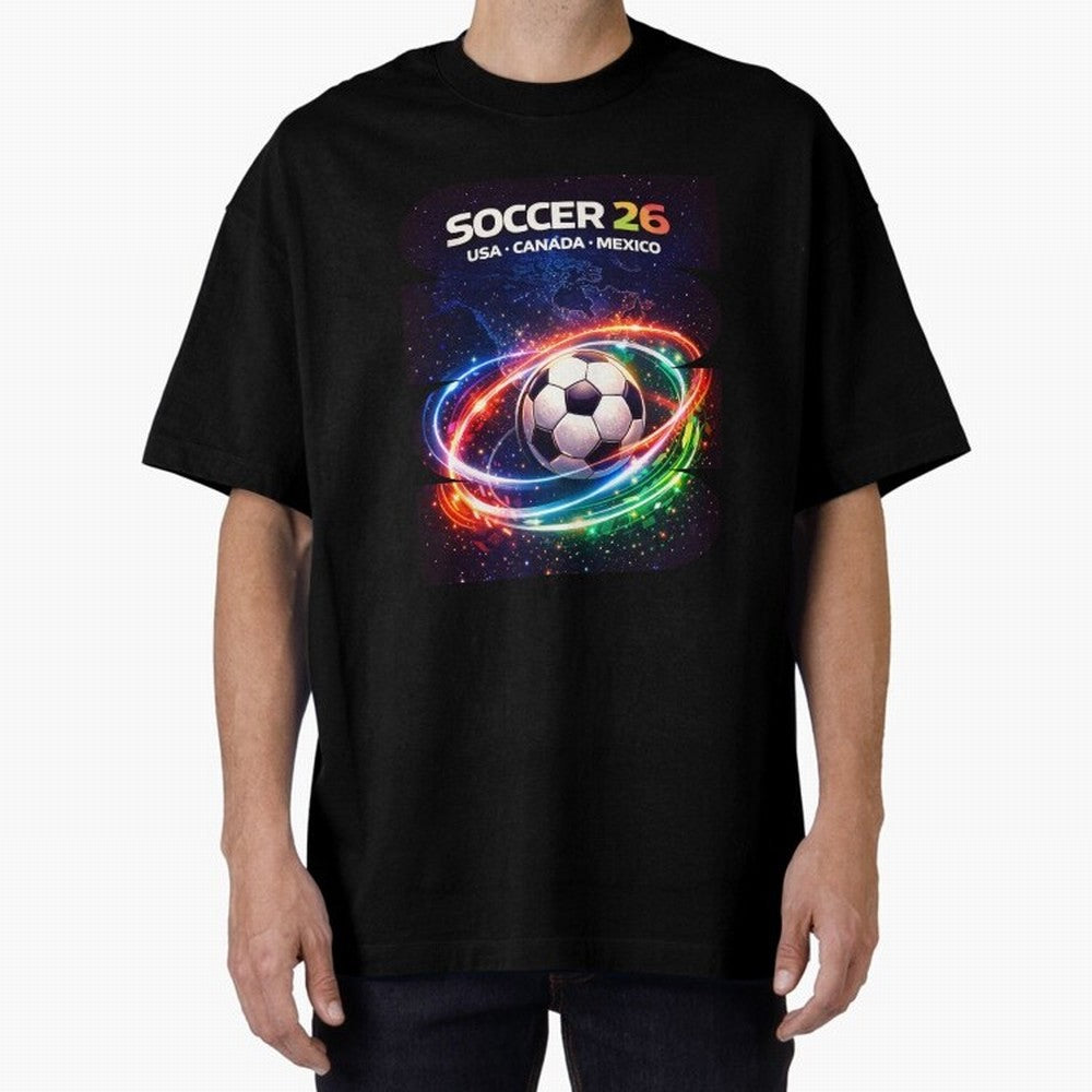 North America Soccer 2026 Shirt, Soccer 26 USA Canada Mexico Fan Tee, United 2026 Soccer Graphic - Bold Oversized T-Shirt Celebrate Every Goal in FIFA World Cup 2026 USA Canada Mexico for Fans of Haaland and Mbappe and Argentina, France and Brazil,