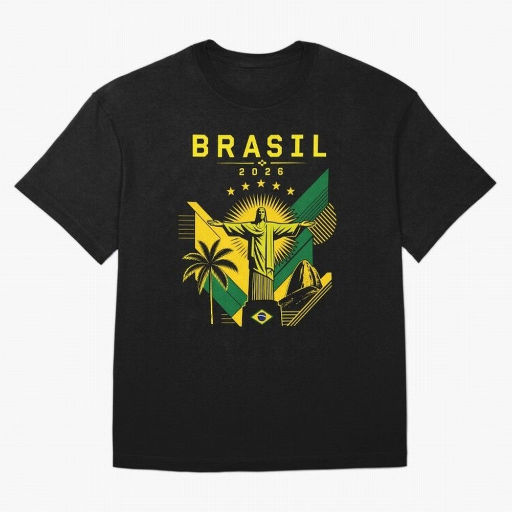 Brasil 2026 Christ the Redeemer Rio Oversized T-Shirt Honor Champions and Dreams in the FIFA World Cup 2026 USA Canada Mexico Journey through Mbappe Highlights, England Pride, Game Day Rituals, Football Legends, Country Pride and the Road to the