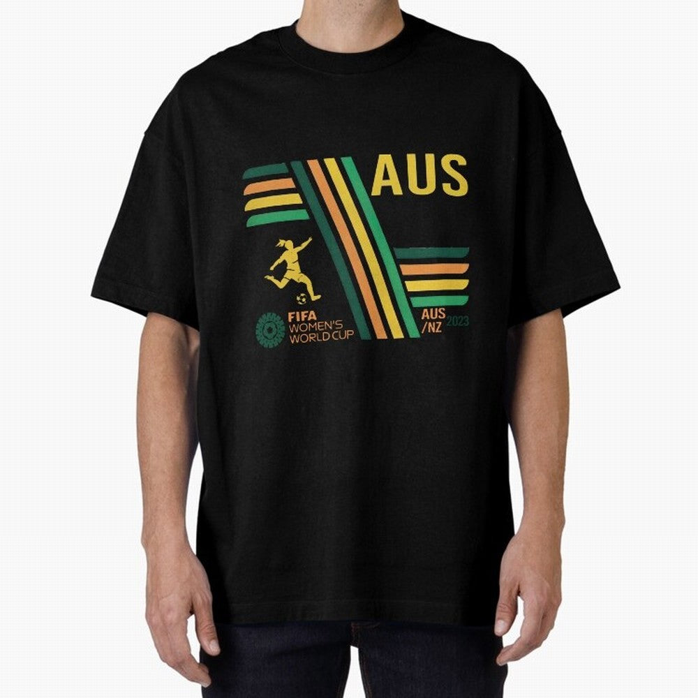 Australia Women's World Cup Oversized T-Shirt Celebrate the Road through FIFA World Cup 2026 Group Stage Spirit, Centered on England and Germany, CR7 and Messi, Vintage Soccer Flavor, Modern Football Stars, National Flags and Final Night Emotion;