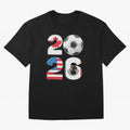 2026 North America Football Massive Event Soccer Ball Oversized T-Shirt Join Global Football Passion for FIFA World Cup 2026 USA Canada Mexico, Featuring Haaland, Portugal, Spain and Germany, Supporter Pride, Iconic Celebrations, Legendary Names