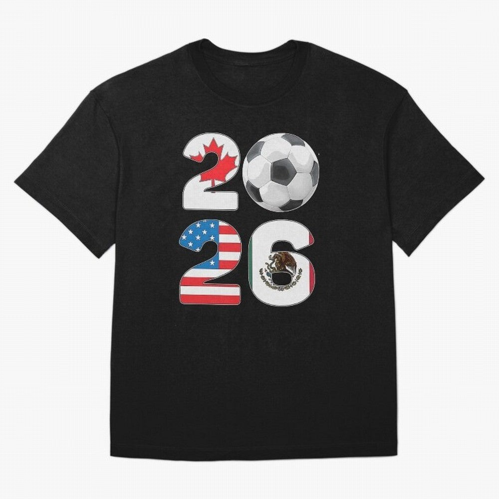 2026 North America Football Massive Event Soccer Ball Oversized T-Shirt Join Global Football Passion for FIFA World Cup 2026 USA Canada Mexico, Featuring Haaland, Portugal, Spain and Germany, Supporter Pride, Iconic Celebrations, Legendary Names