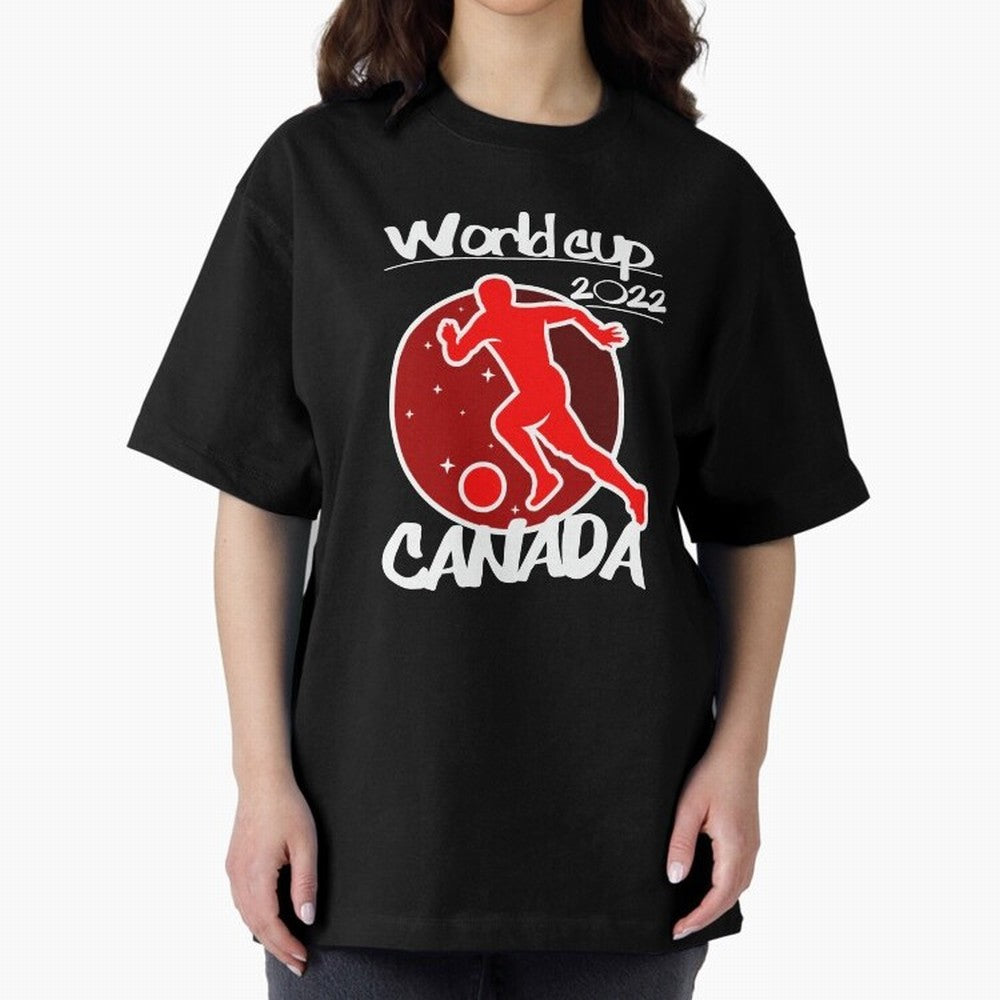 Canada World Cup 2022 Oversized T-Shirt Follow the Road to the FIFA World Cup 2026 USA Canada Mexico Journey through Cristiano Ronaldo, Haaland and CR7 Highlights, Argentina, France and Brazil Pride, Football Festival Excitement, Trophy Ambitions,