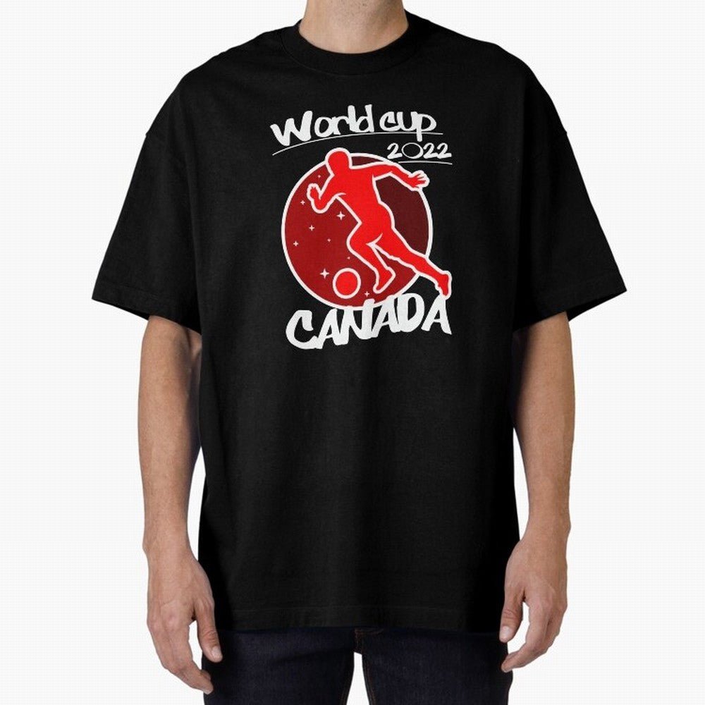 Canada World Cup 2022 Oversized T-Shirt Follow the Road to the FIFA World Cup 2026 USA Canada Mexico Journey through Cristiano Ronaldo, Haaland and CR7 Highlights, Argentina, France and Brazil Pride, Football Festival Excitement, Trophy Ambitions,