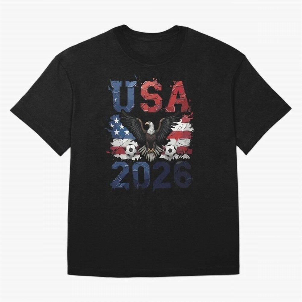USA 2026 Soccer Eagle - World Cup Football Oversized T-Shirt Celebrate Football Heritage in the FIFA World Cup 2026 Journey through Mbappe Highlights, Portugal Pride, Global Supporter Spirit, Legendary Goals, National Colors and Tournament