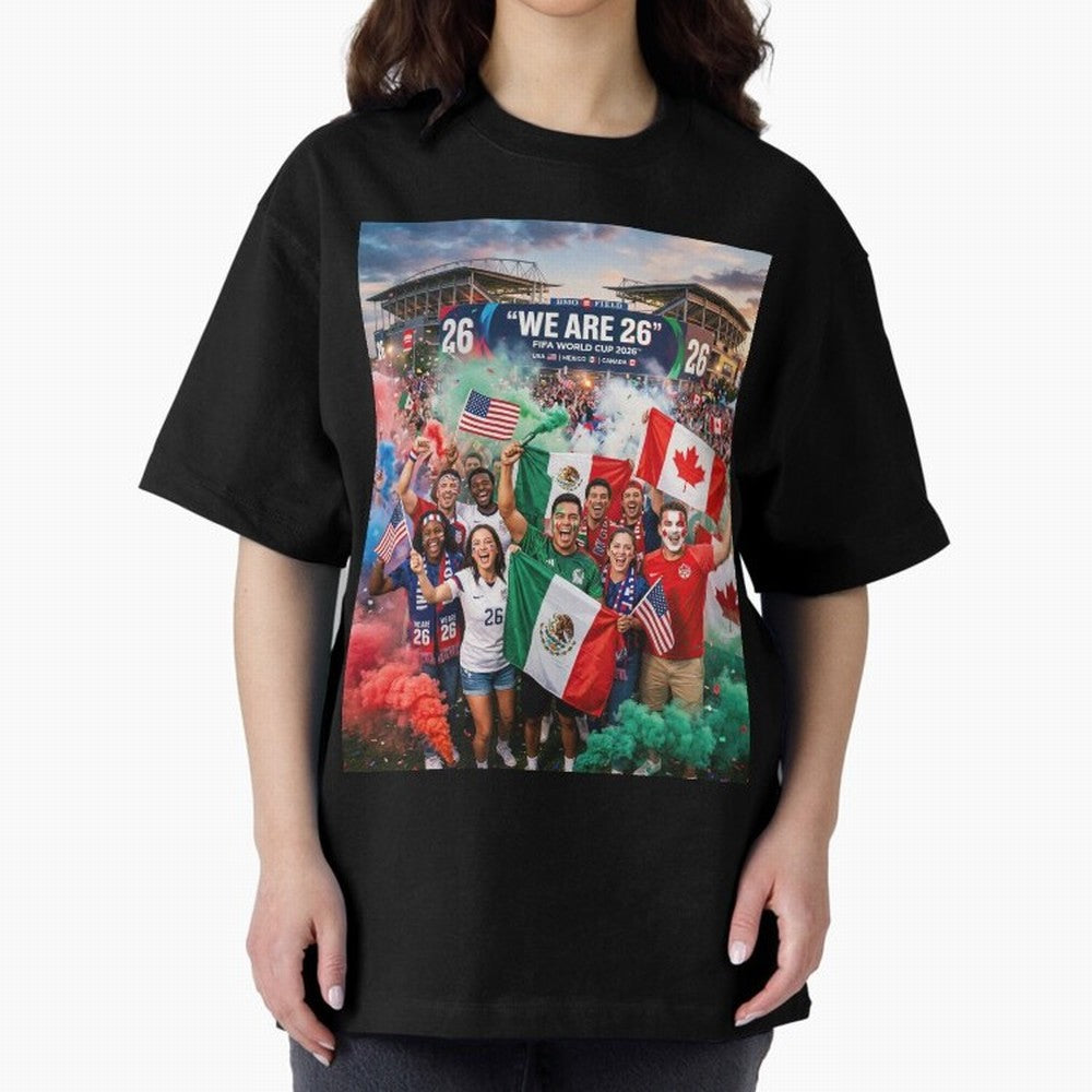 2026 World Cup Fans Celebrate Oversized T-Shirt Celebrate Soccer Greatness during Global Football Passion for FIFA World Cup 2026 USA Canada Mexico, Inspired by Cristiano Ronaldo, Haaland and CR7, England and Germany, Worldwide Fan Energy, Dramatic