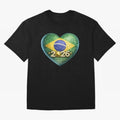 Brazil 2026 World Football Heart Flag Designs Oversized T-Shirt Bring Champion Energy into FIFA World Cup 2026 USA Canada Mexico Inspired by CR7 and Messi, England, France and Netherlands Energy, Stadium Memories, Football Loyalty, International