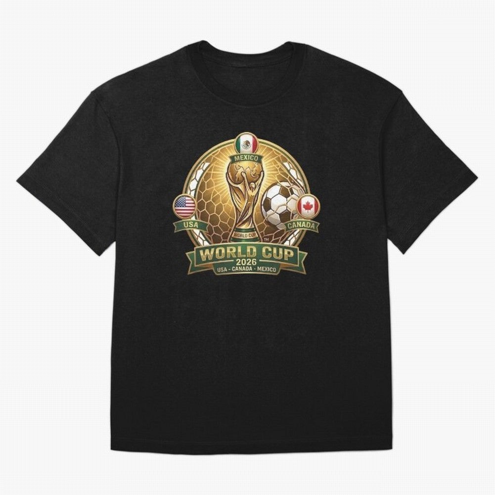Chasing the Cup 2026 Oversized T-Shirt Represent Football Lovers during FIFA World Cup 2026 Group Stage for Fans of Mbappe and Neymar and Brazil, Bringing Vintage Soccer Flavor, Modern Football Stars, National Flags and Final Night Emotion; Ideal