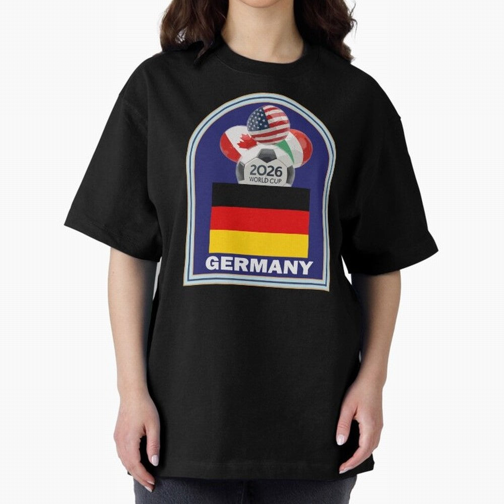 Germany 2026 Soccer T-shirt Oversized T-Shirt Make Memories around FIFA World Cup 2026 USA Canada Mexico Centered on Haaland and Mbappe, England Energy, Football Festival Excitement, Trophy Ambitions, Country Rivalries and Star Player Buzz; Perfect
