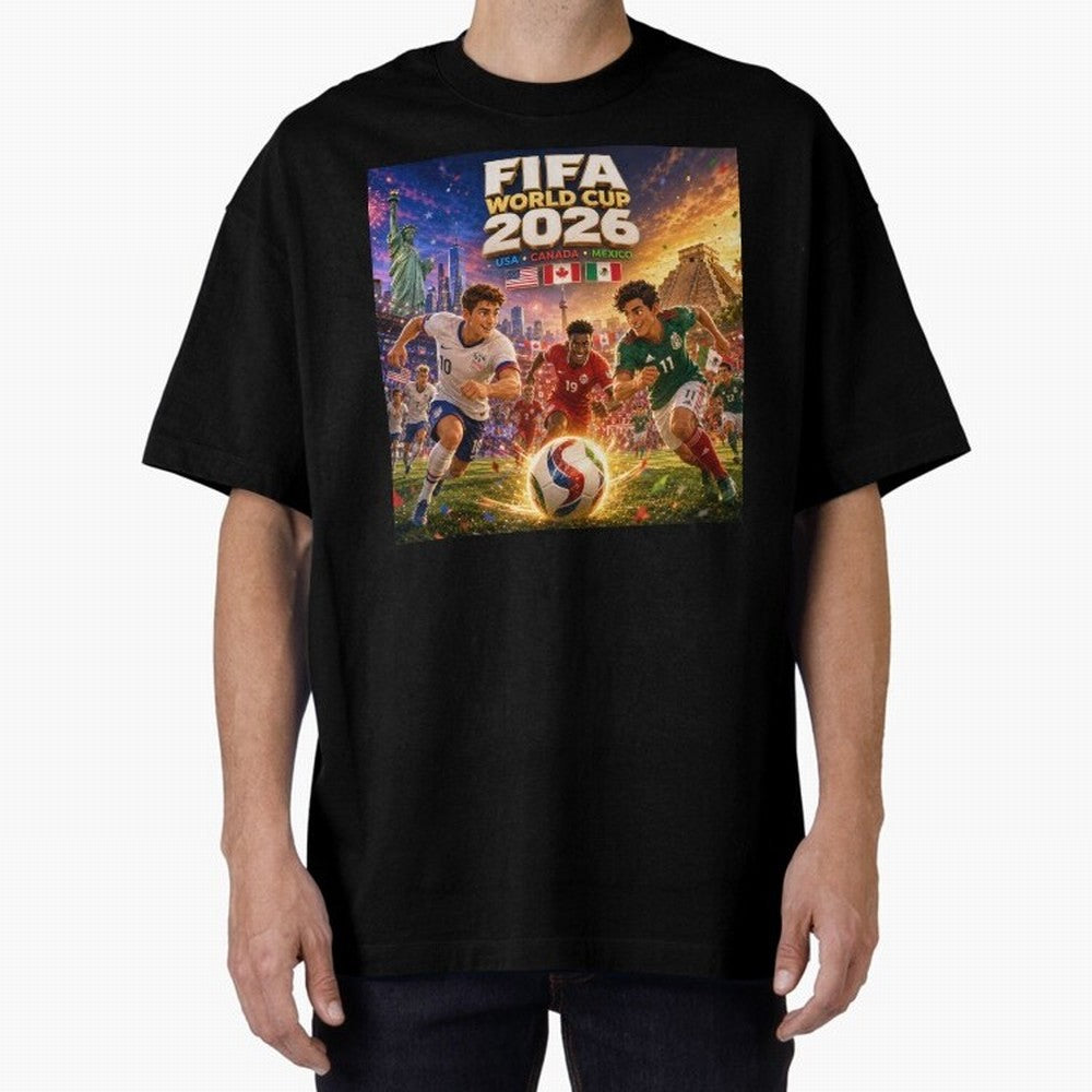 North America Football Festival 2026 #football 2026 Oversized T-Shirt Join the Global Buzz around FIFA World Cup 2026 Group Stage Inspired by Mbappe and Neymar, England and Germany Energy, Game Day Rituals, Football Legends, Country Pride and the