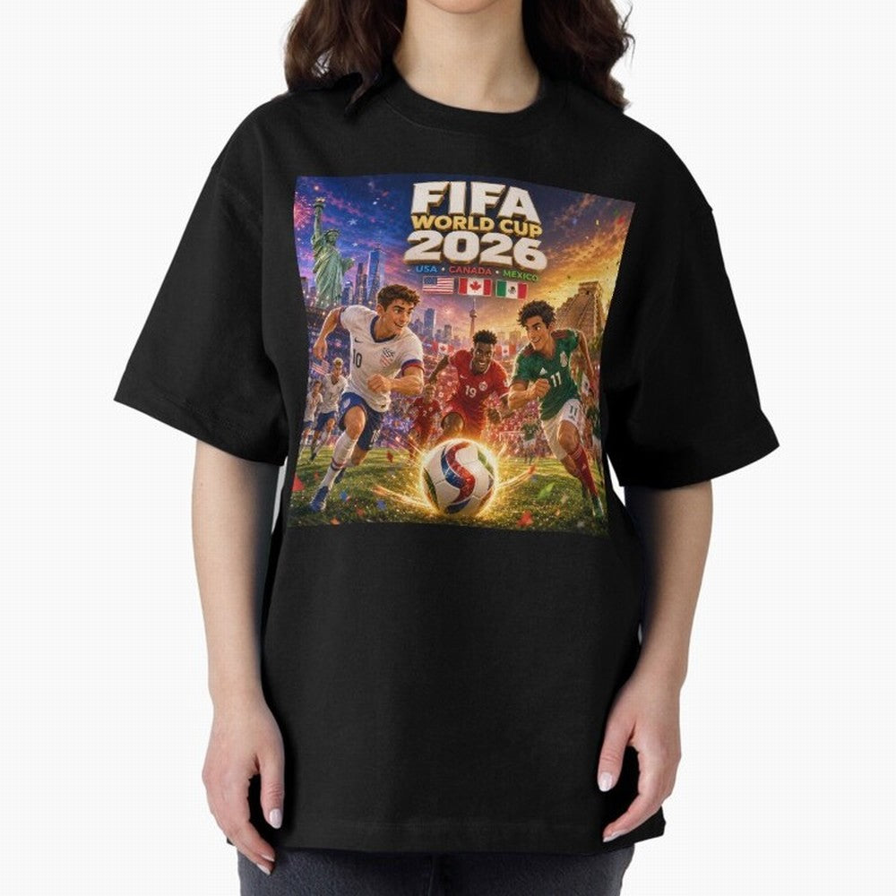 North America Football Festival 2026 #football 2026 Oversized T-Shirt Join the Global Buzz around FIFA World Cup 2026 Group Stage Inspired by Mbappe and Neymar, England and Germany Energy, Game Day Rituals, Football Legends, Country Pride and the