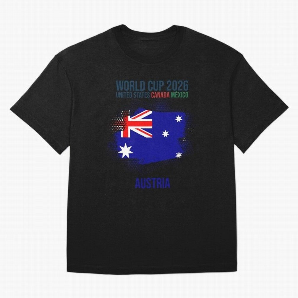 AUSTRIA WORLD CUP 2026 Oversized T-Shirt Step into Match Day Hype around FIFA World Cup 2026 USA Canada Mexico, Messi, CR7 and Mbappe, Argentina, Champion Mindset, Group Stage Buzz, Knockout Tension and Passionate Fan Culture; Ideal for Passionate