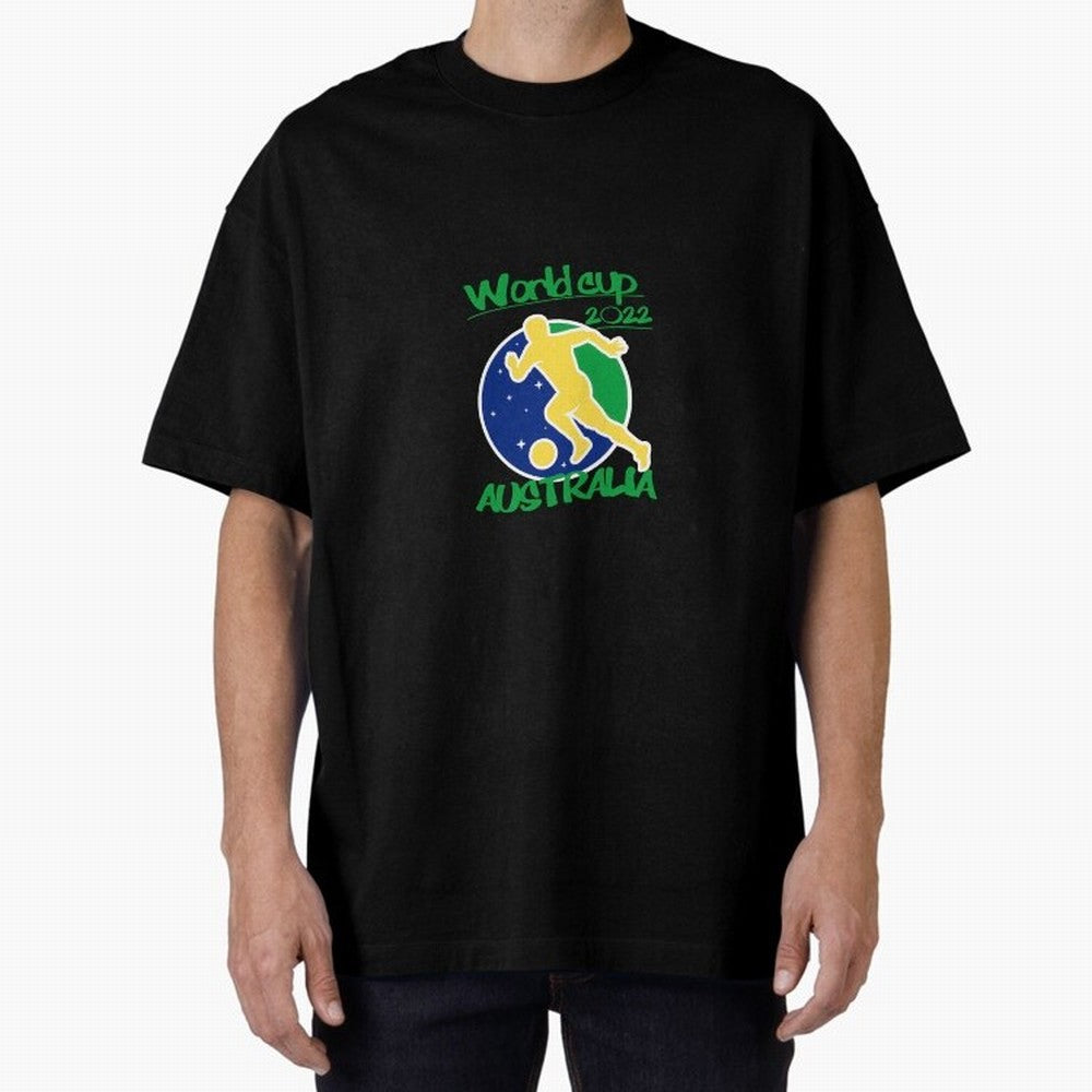 Australia World Cup 2022 Oversized T-Shirt Carry National Pride through FIFA World Cup 2026 Group Stage Highlighting Haaland, Brazil Energy, Supporter Pride, Iconic Celebrations, Legendary Names and Global Match Day Energy; Perfect for Fans,