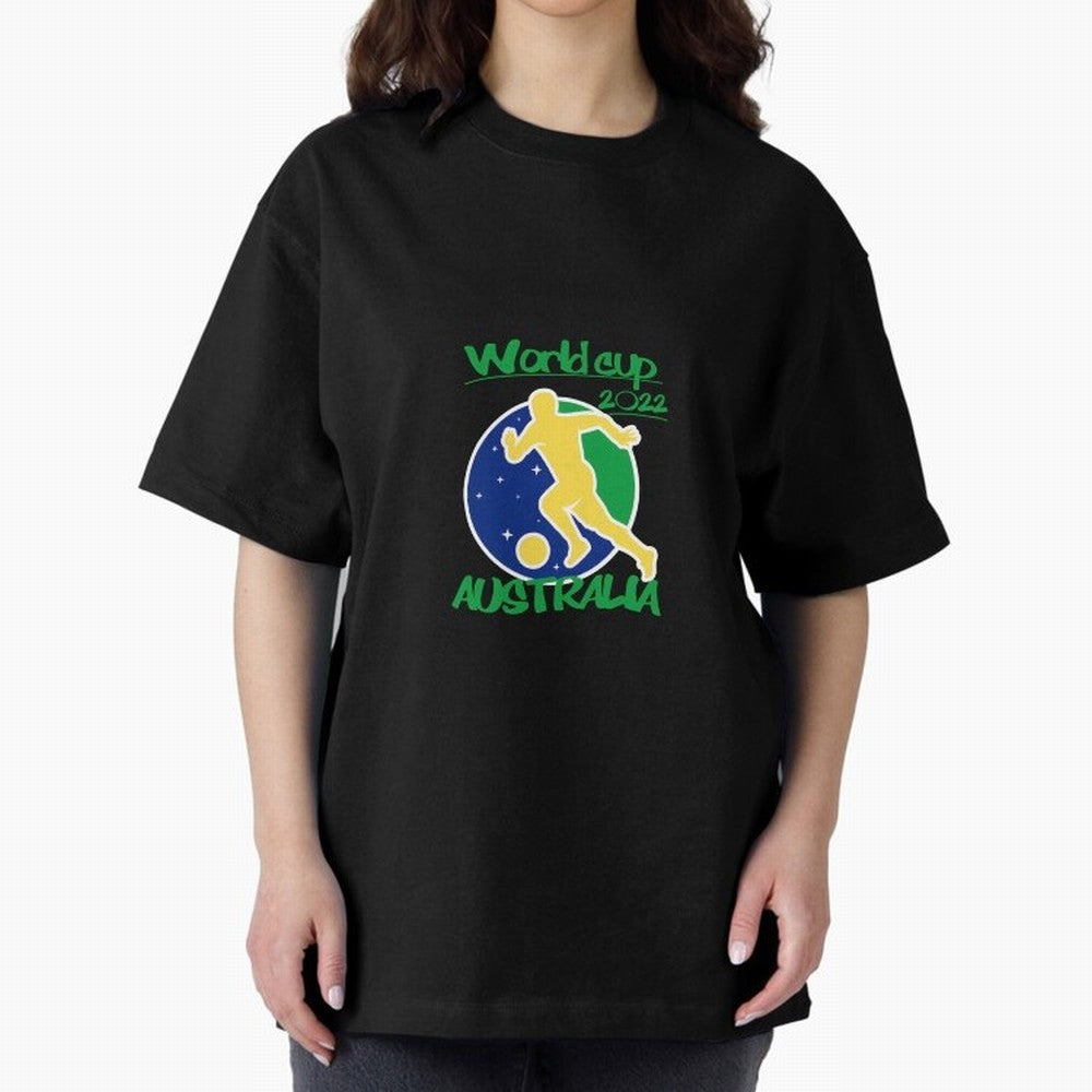 Australia World Cup 2022 Oversized T-Shirt Carry National Pride through FIFA World Cup 2026 Group Stage Highlighting Haaland, Brazil Energy, Supporter Pride, Iconic Celebrations, Legendary Names and Global Match Day Energy; Perfect for Fans,