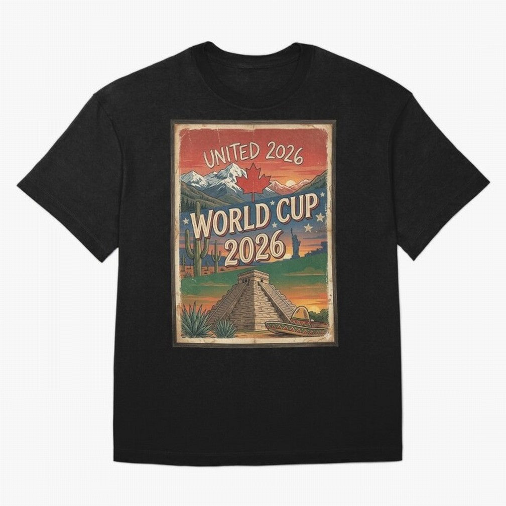 United 2026 World Cup ¨C Vintage North America Soccer Poster Oversized T-Shirt Remember Match Day Hype around FIFA World Cup 2026 Group Stage, Messi, Neymar and Mbappe, Netherlands, Match Day Excitement, Supporter Culture, Golden Goals and Global