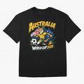 Australia World Cup 2026 Kangaroo Soccer Fan Art Oversized T-Shirt Feel the Trophy Chase of Global Football Passion for FIFA World Cup 2026 Group Stage, Inspired by CR7, England and Germany, Vintage Soccer Flavor, Modern Football Stars, National