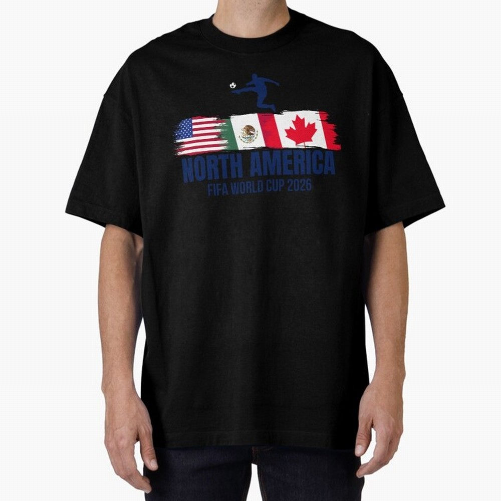 2026 North America Soccer World Tour - USA Mexico Canada Oversized T-Shirt Show Passion for the Stars of FIFA World Cup 2026 Featuring Cristiano Ronaldo, Netherlands Energy, Game Day Rituals, Football Legends, Country Pride and the Road to the