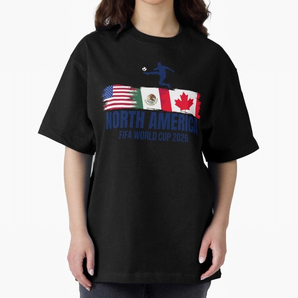2026 North America Soccer World Tour - USA Mexico Canada Oversized T-Shirt Show Passion for the Stars of FIFA World Cup 2026 Featuring Cristiano Ronaldo, Netherlands Energy, Game Day Rituals, Football Legends, Country Pride and the Road to the