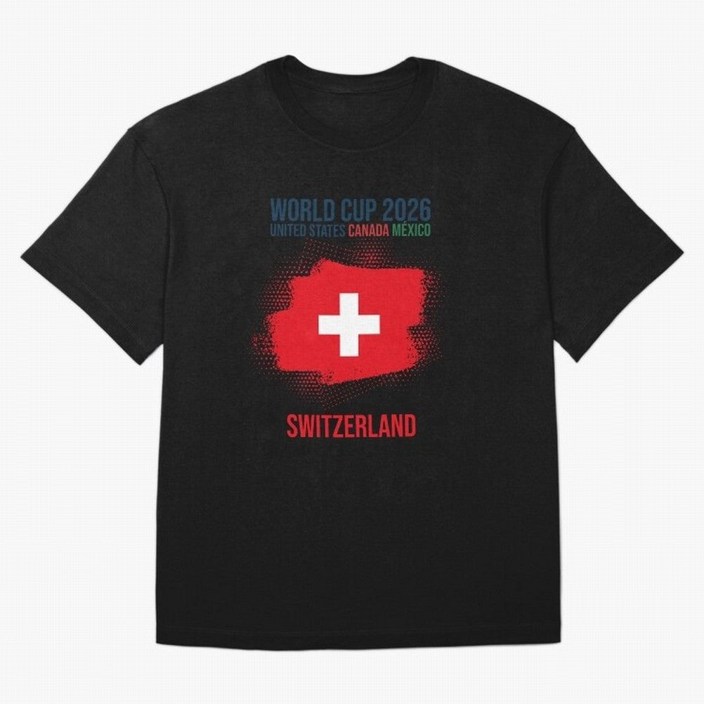 SWETZERLAND WORLD CUP 2026 Oversized T-Shirt Show Passion for the Stars of FIFA World Cup 2026 USA Canada Mexico Spirit, Connected to Brazil, Neymar, Haaland and Cristiano Ronaldo, Football History, Final Match Energy, Crowd Noise and Once in a
