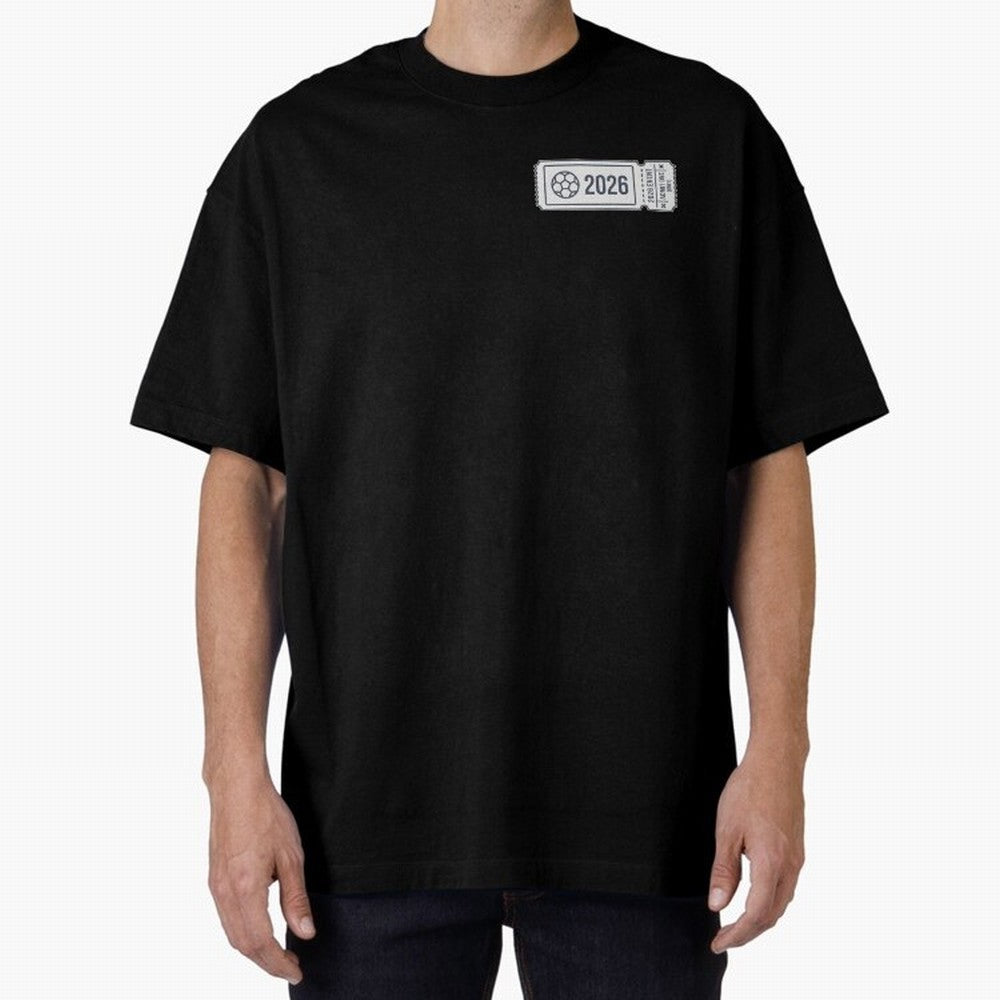 World Cup 2026 EVENT Ticket Admit One Design Oversized T-Shirt Stand Out with Spirit from the FIFA World Cup 2026 Journey through Neymar, Haaland and Cristiano Ronaldo Highlights, England Pride, Football Passion, Legendary Performances, Festival