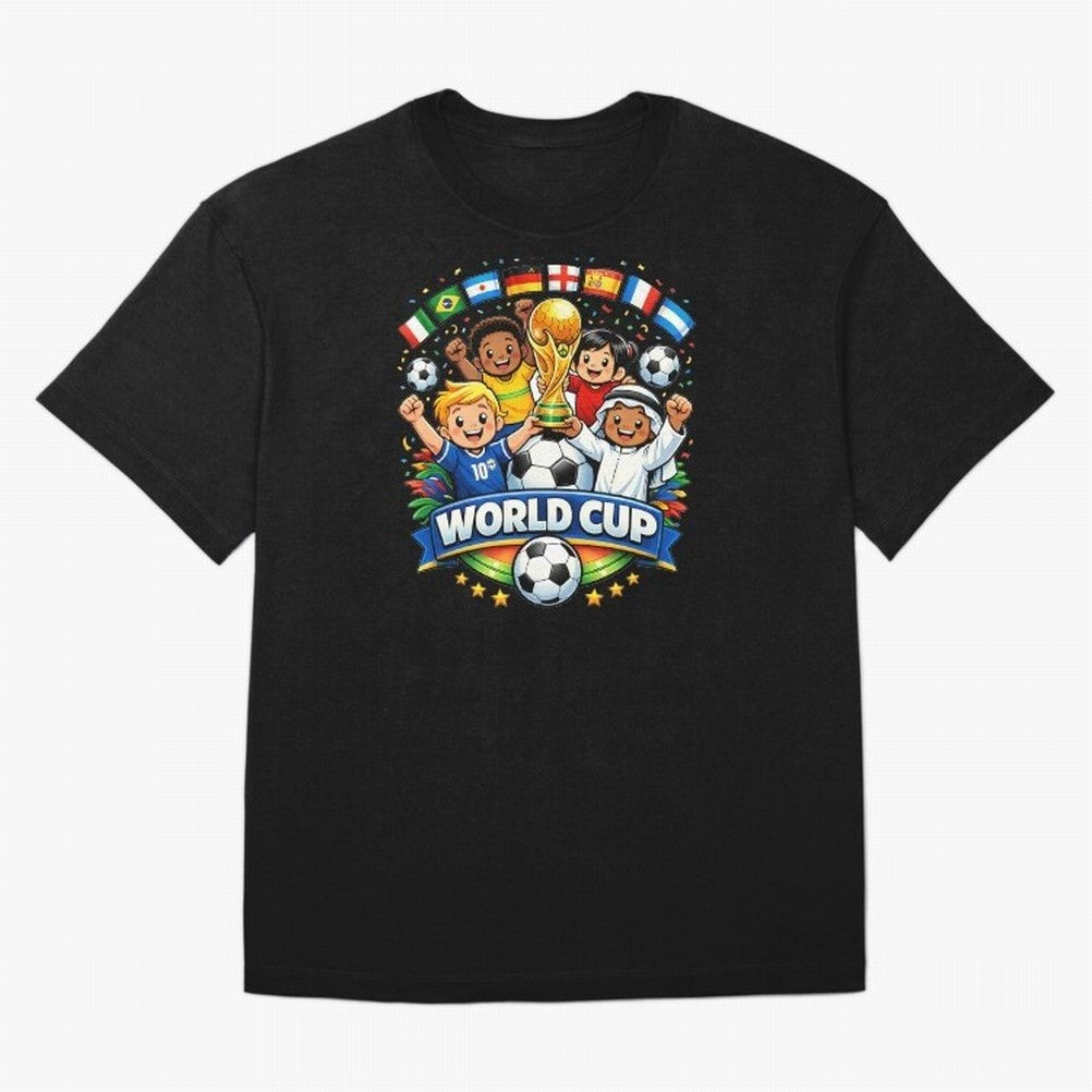 World Cup Football Oversized T-Shirt Bring Supporter Culture to Match Day Hype around FIFA World Cup 2026, Haaland and Mbappe, Argentina, Classic Soccer Heritage, Championship Pressure, Fan Loyalty and International Pride; Great for Supporters Who