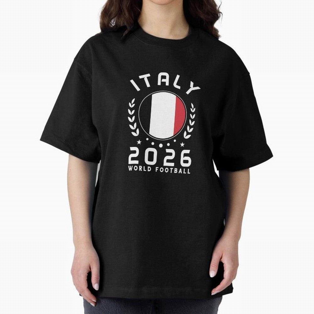 World Cup 2026 Italy Football Fan Italian Supporter T-Shirt_88563599 Oversized T-Shirt Celebrate Fan Culture around FIFA World Cup 2026 Spirit, Centered on Argentina, Messi, Football Festival Excitement, Trophy Ambitions, Country Rivalries and Star