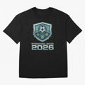 International Soccer 2026 Retro Pixel Glitch Crest Oversized T-Shirt Feel the Heartbeat of FIFA World Cup 2026 Group Stage Spirit, Driven by England, CR7, Tournament Hype, Historic Matchups, Family Viewing Parties and Global Sports Pride; Ideal for