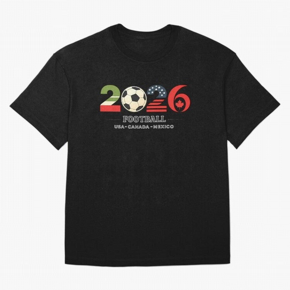 Football 2026 Usa Canada Mexico Oversized T-Shirt Make the Season About Match Day Hype around FIFA World Cup 2026 USA Canada Mexico, Haaland and Mbappe, England, Retro Football Energy, Iconic Rivalries, Trophy Chase Drama and Stadium Atmosphere;
