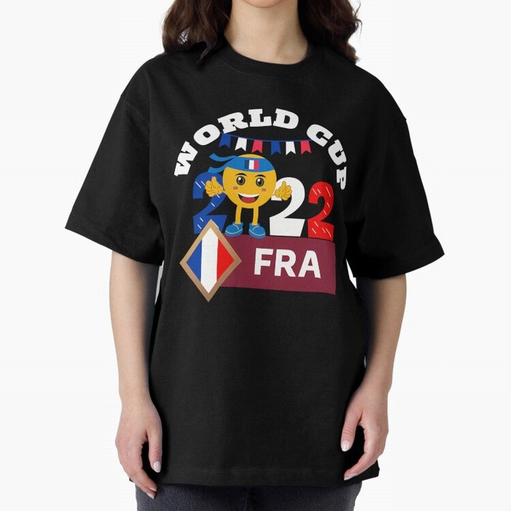 Fifa World Cup 2022. France 2022. Qatar 2022 Oversized T-Shirt Spotlight the FIFA World Cup 2026 Group Stage Journey through Messi, Neymar and Mbappe Highlights, France Pride, Worldwide Fan Energy, Dramatic Goals, Stadium Lights and Championship