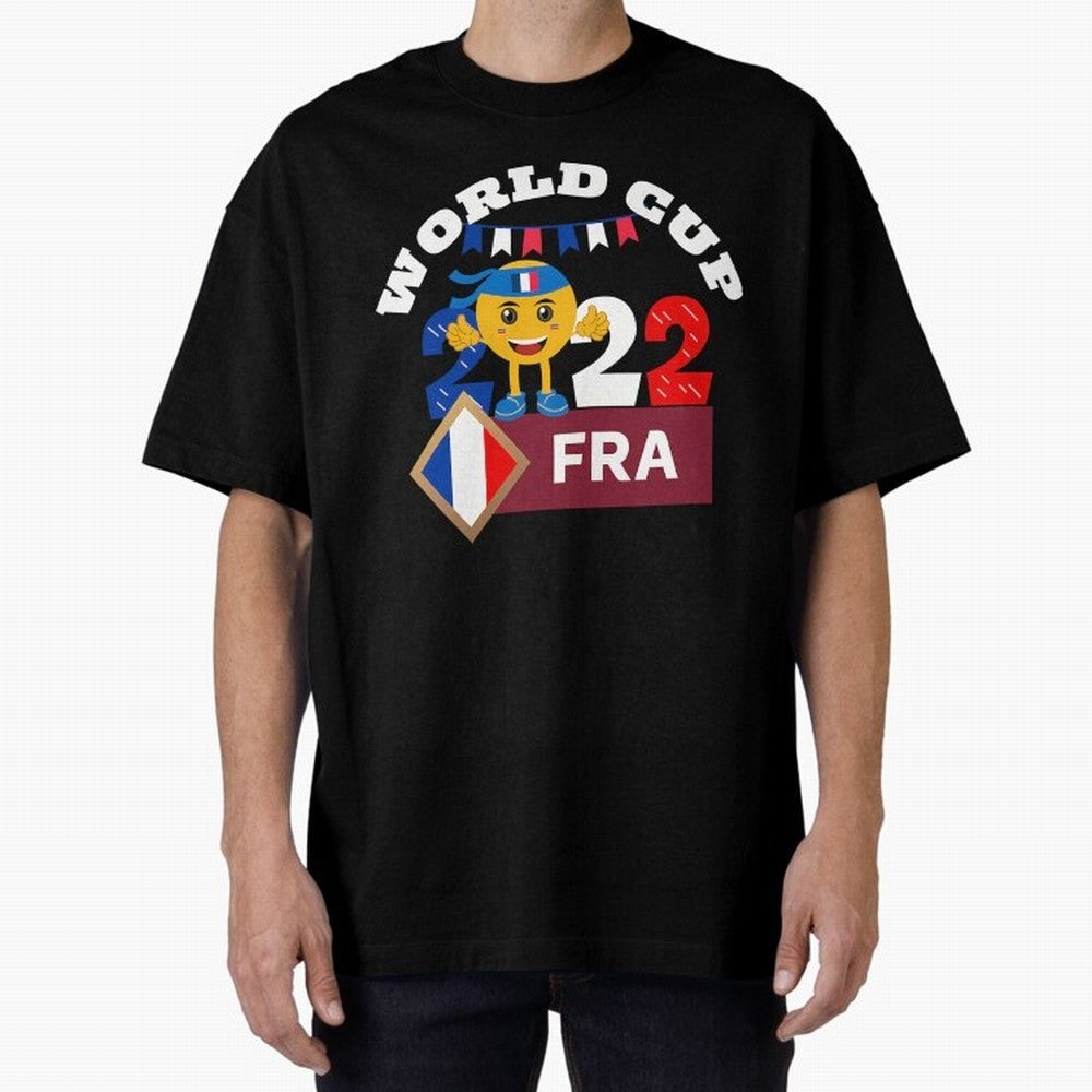 Fifa World Cup 2022. France 2022. Qatar 2022 Oversized T-Shirt Spotlight the FIFA World Cup 2026 Group Stage Journey through Messi, Neymar and Mbappe Highlights, France Pride, Worldwide Fan Energy, Dramatic Goals, Stadium Lights and Championship