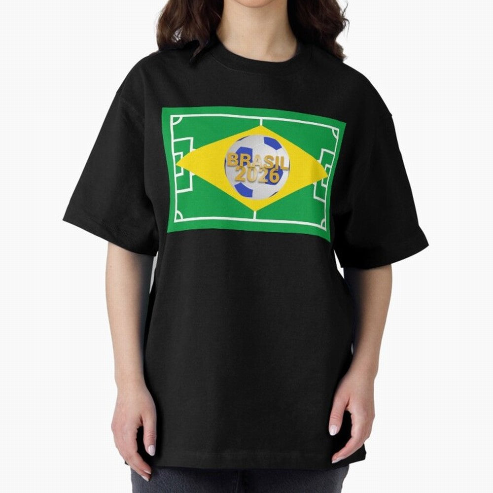 Brazil World Cup 2026 Oversized T-Shirt Elevate FIFA World Cup 2026 USA Canada Mexico Spirit, Highlighting Brazil, Portugal and Argentina, Cristiano Ronaldo, Supporter Pride, Iconic Celebrations, Legendary Names and Global Match Day Energy; Great
