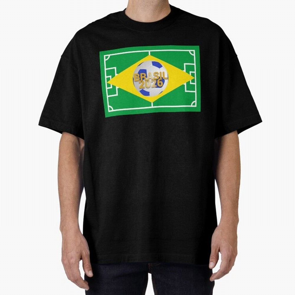 Brazil World Cup 2026 Oversized T-Shirt Elevate FIFA World Cup 2026 USA Canada Mexico Spirit, Highlighting Brazil, Portugal and Argentina, Cristiano Ronaldo, Supporter Pride, Iconic Celebrations, Legendary Names and Global Match Day Energy; Great