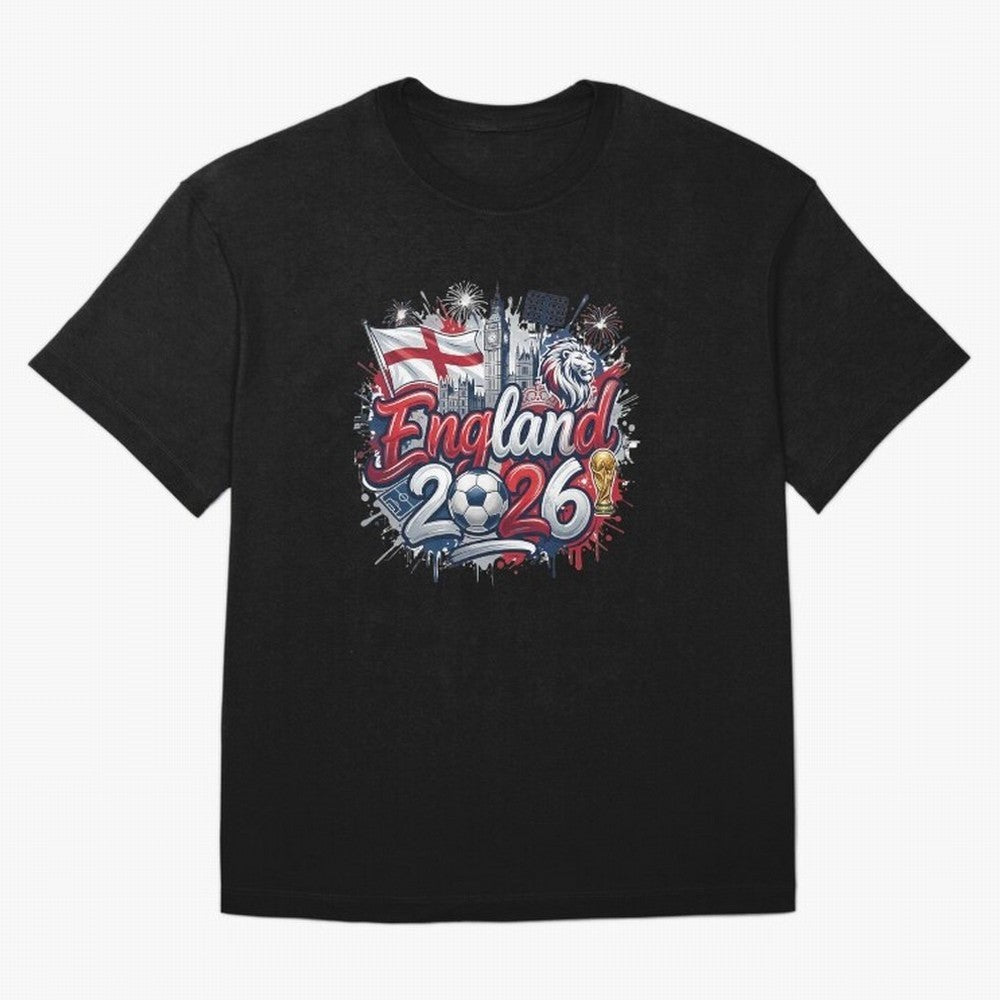 England World Cup 2026 Football Legacy Oversized T-Shirt Turn Football Passion into FIFA World Cup 2026 USA Canada Mexico Spirit, Centered on Spain and Netherlands, Mbappe, Goal Celebration Energy, Supporter Heritage, Football Icons and Worldwide