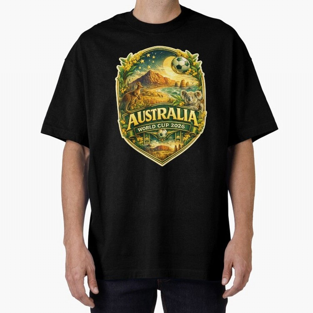 Australia FIFA World Cup 2026 Great Barrier Reef Outback Kangaroo Coast Oversized T-Shirt Capture Stadium Memories from Global Football Passion for FIFA World Cup 2026 Group Stage, Made for Mbappe and Neymar, England, Stadium Memories, Football